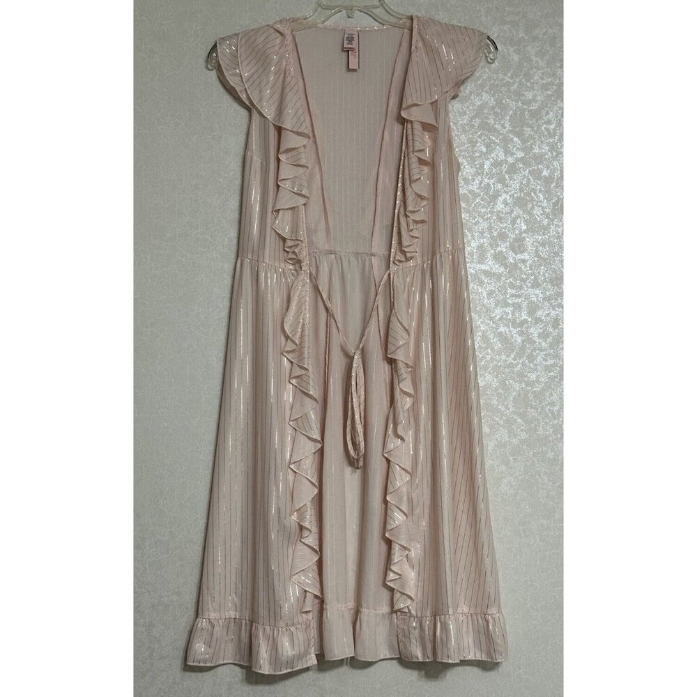 Victoria's Secret Dream Angels NWT Sheer Satin‎ Ruffle Sleeve Kimono Rosegold S